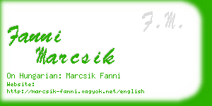 fanni marcsik business card